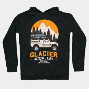 Vintage Glacier National Park Road Trip Montana Hoodie